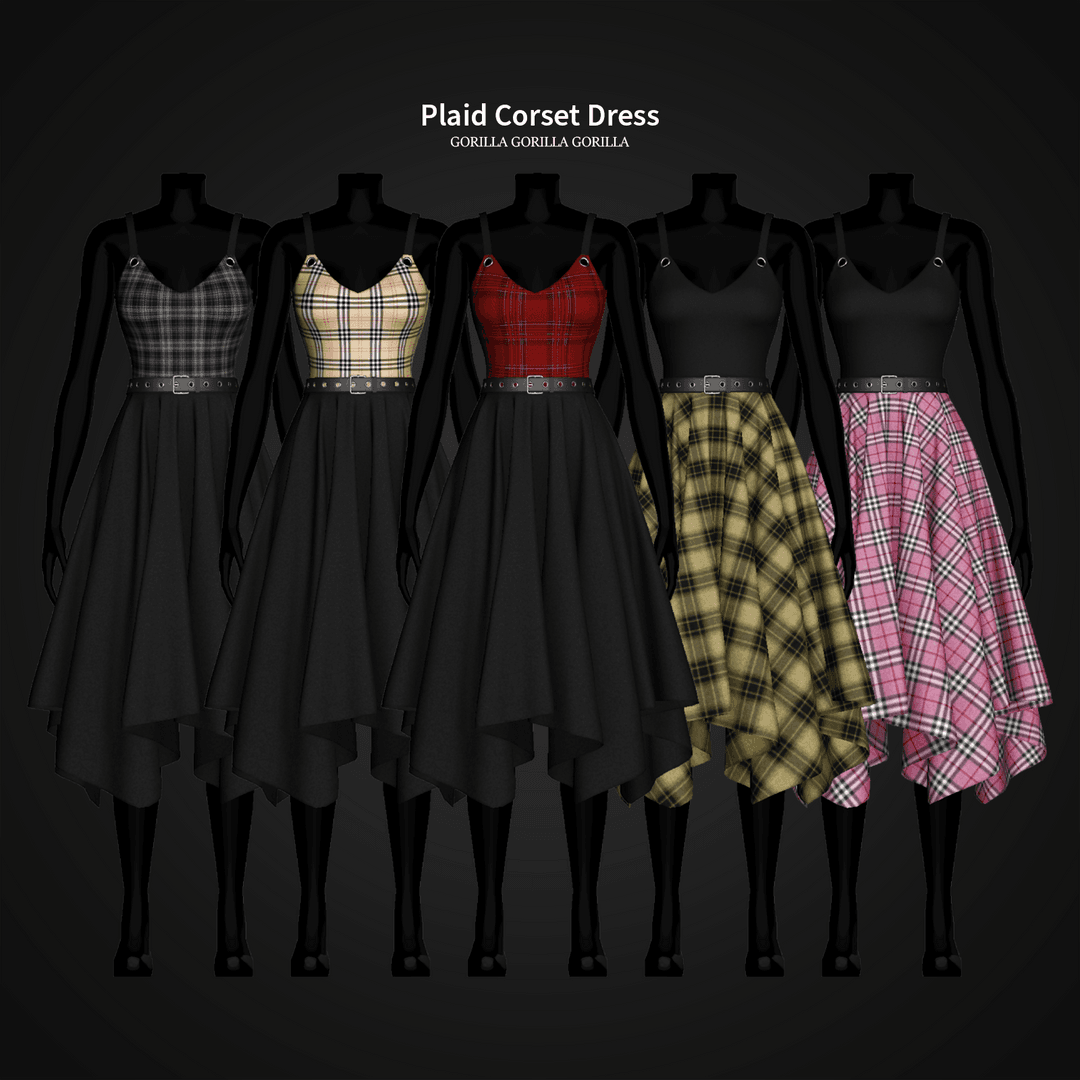 Скриншот мода Платье-корсет Plaid Corset Dress